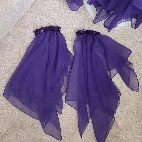 3 Peice Purple Sequins Dance Skirt Set⁷ - Picture 5 of 9